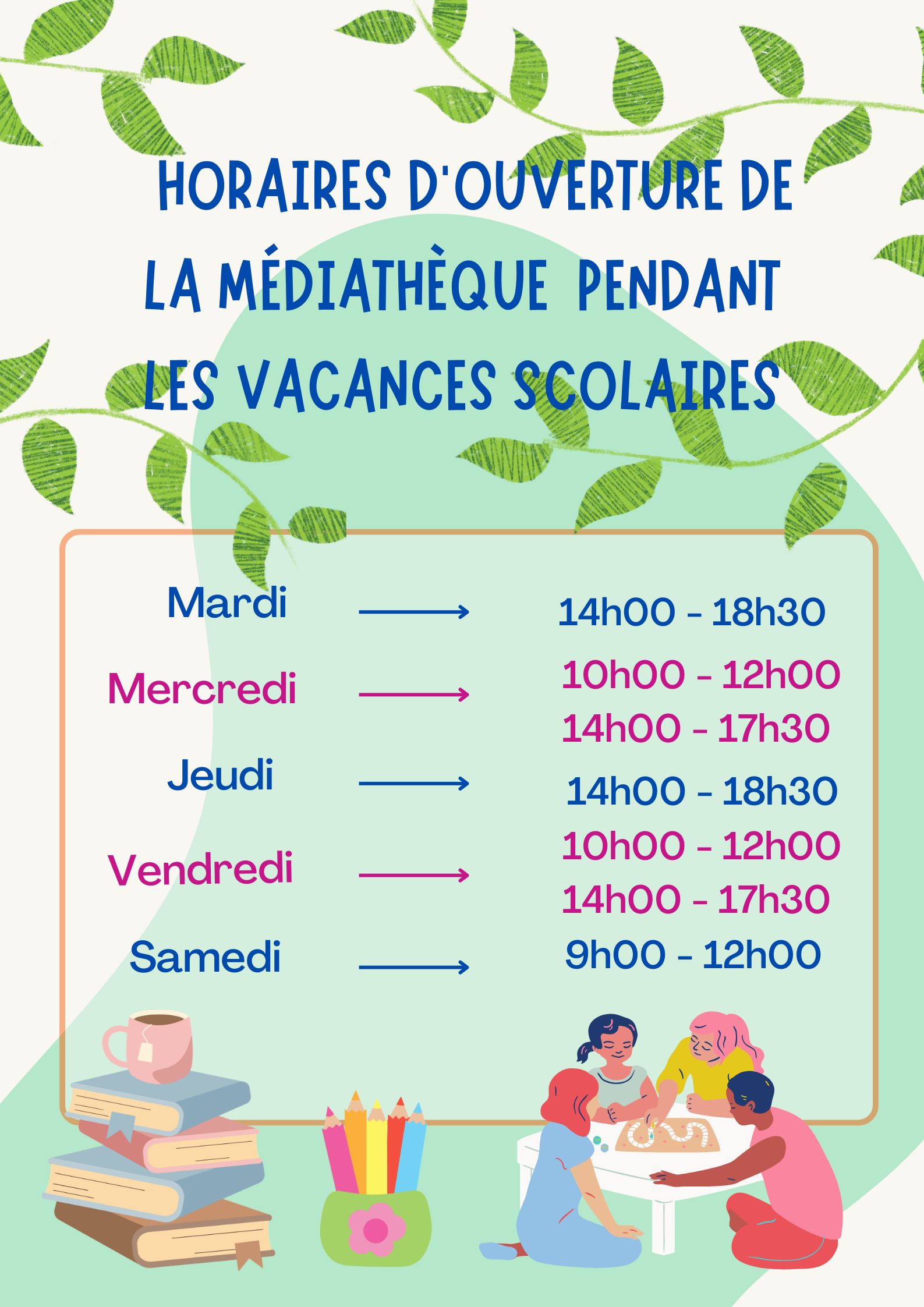 horaires vacances